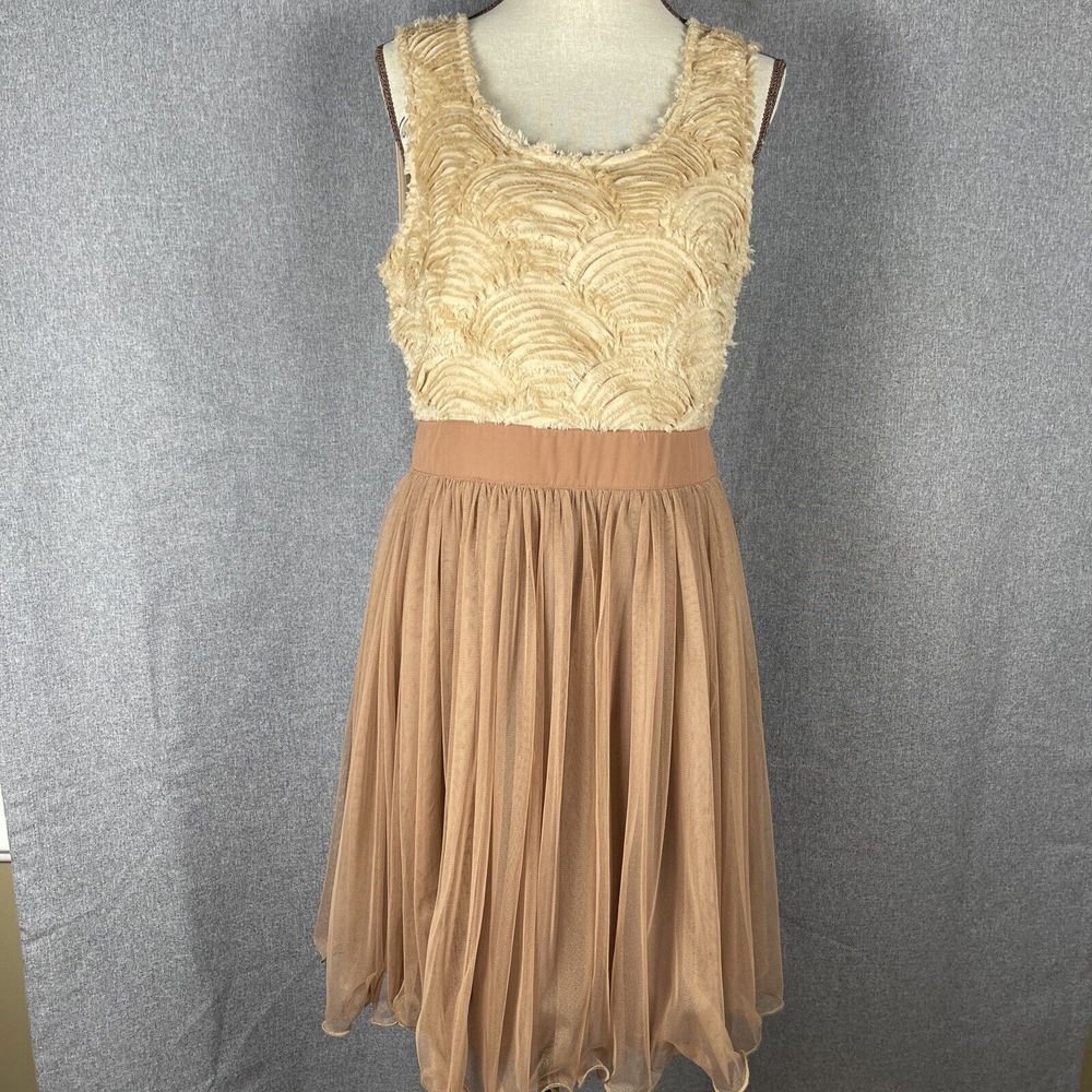 A'reve NEW L Dress  Drop Waist Tulle Skirt Boho Chic